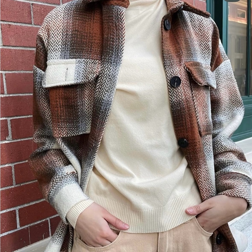 Plaid Button-Up Jacket - Picture 3 of 6